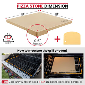 Unicook square baking stone 18 inch ideal for oven or grill sessions.