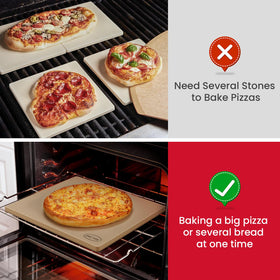 Unicook thick stone distributes heat evenly, promoting light, crispy crusts.