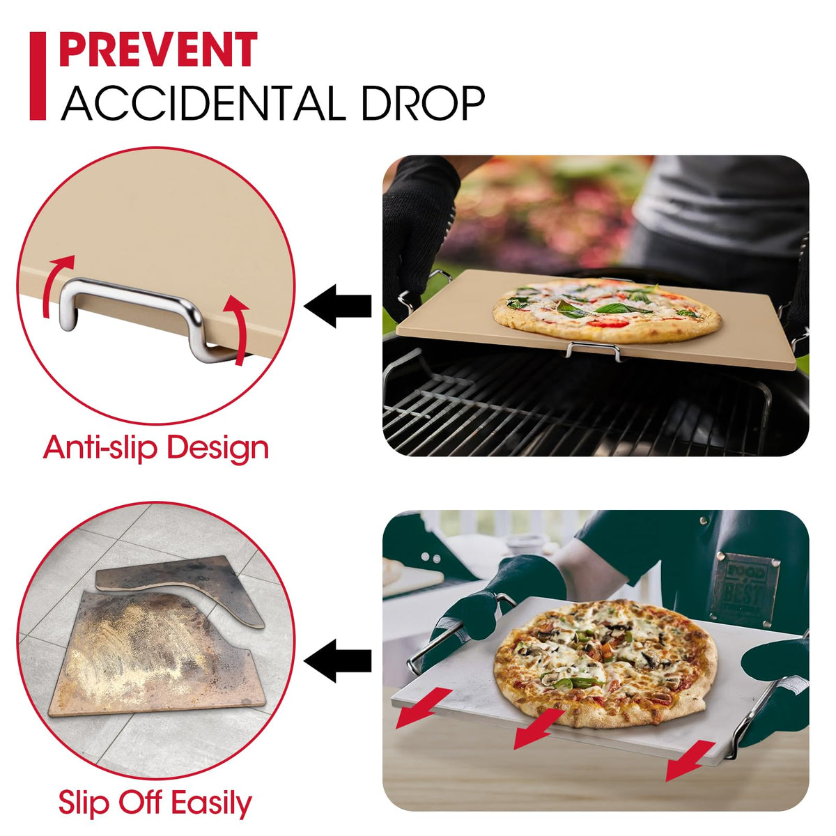Unicook stone works on grills and ovens for pizzas, bread, and cookies.