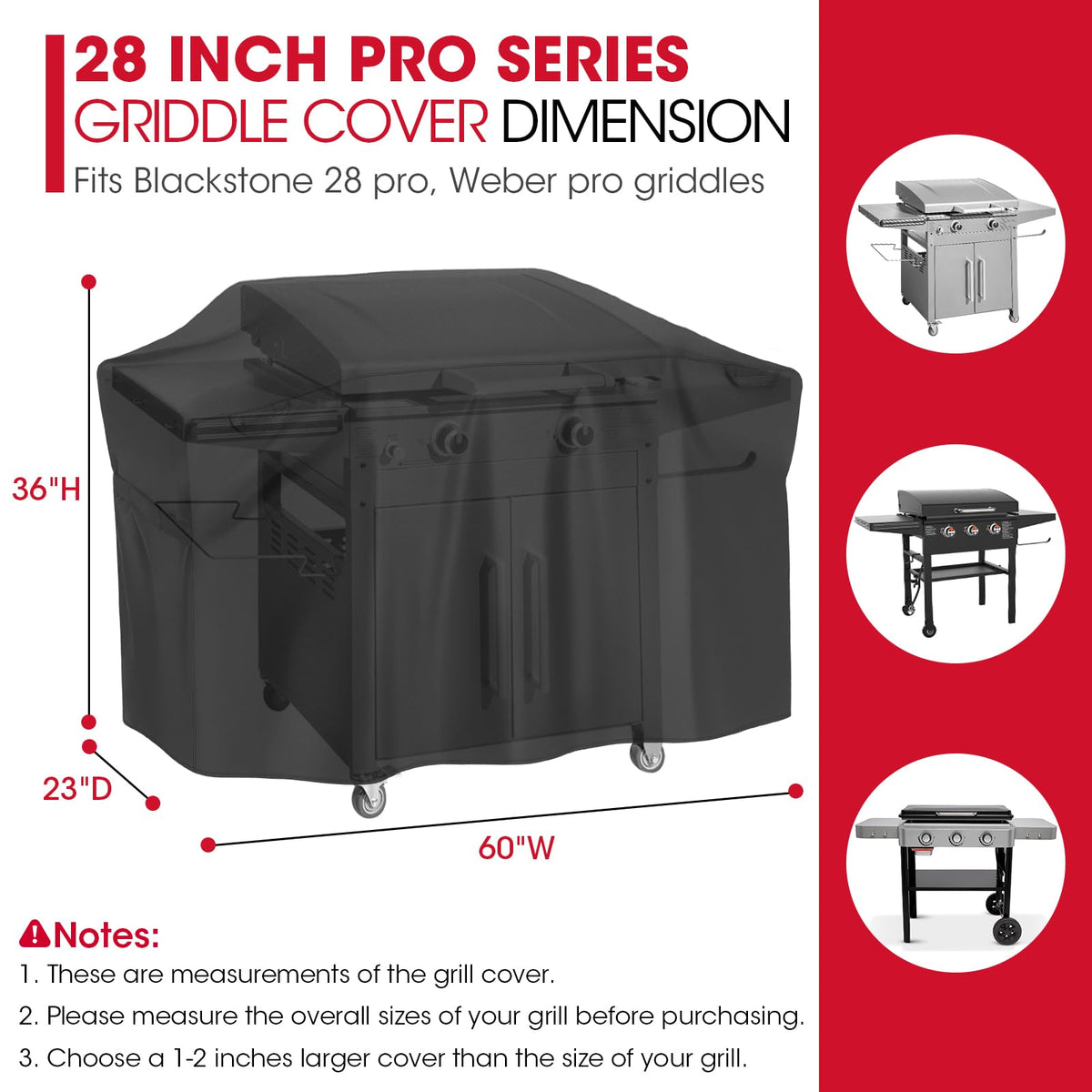 Unicook griddle cover with sealed seams guards against water intrusion.