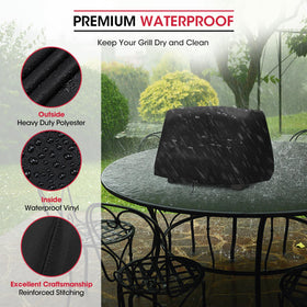 Unicook grill cover close-up showing waterproof seam tape for leak-free protection.