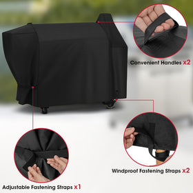 Unicook grill cover exterior demonstrates UV protection for sunny backyard grilling