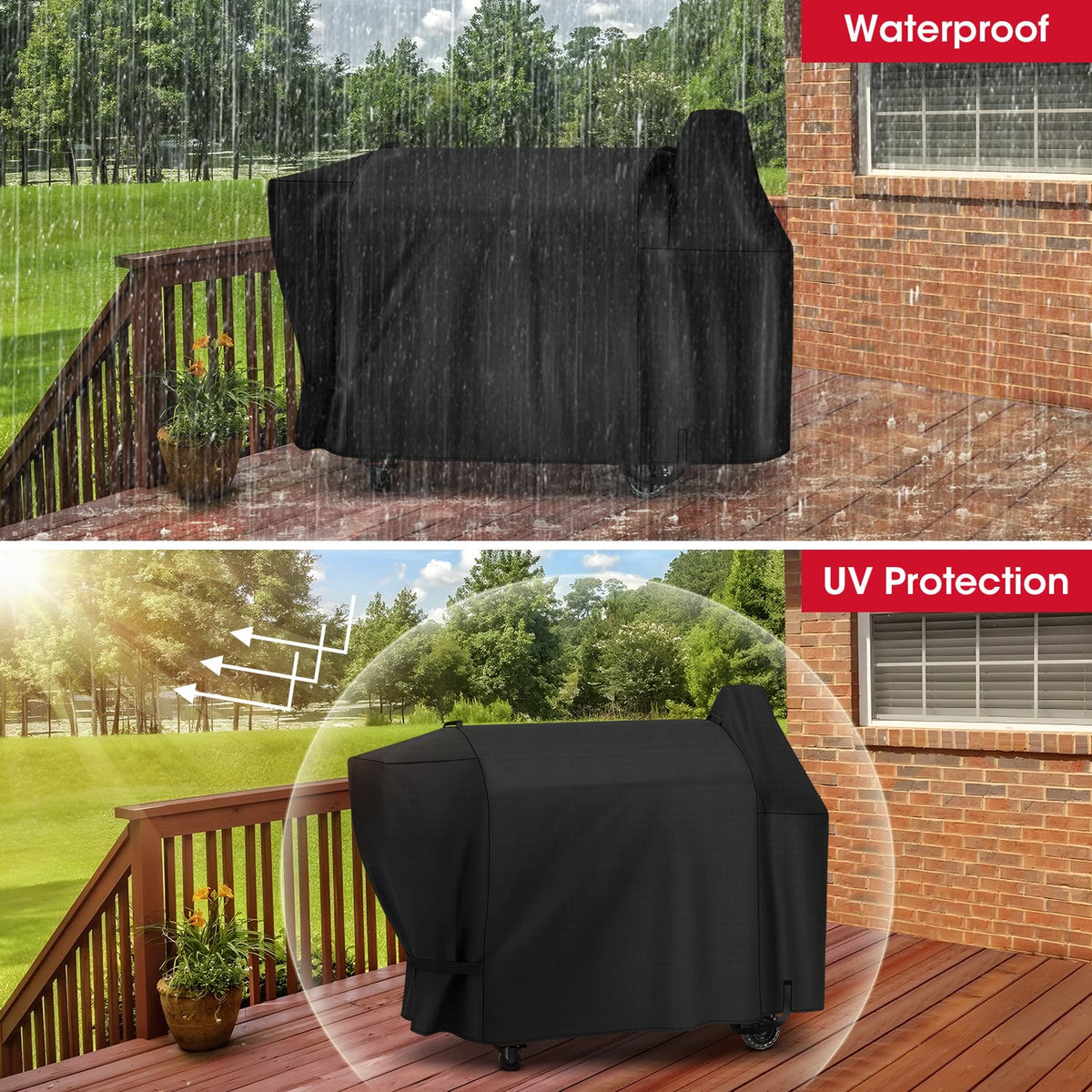 Unicook cover for outdoor use shows simple installation and weather resistance