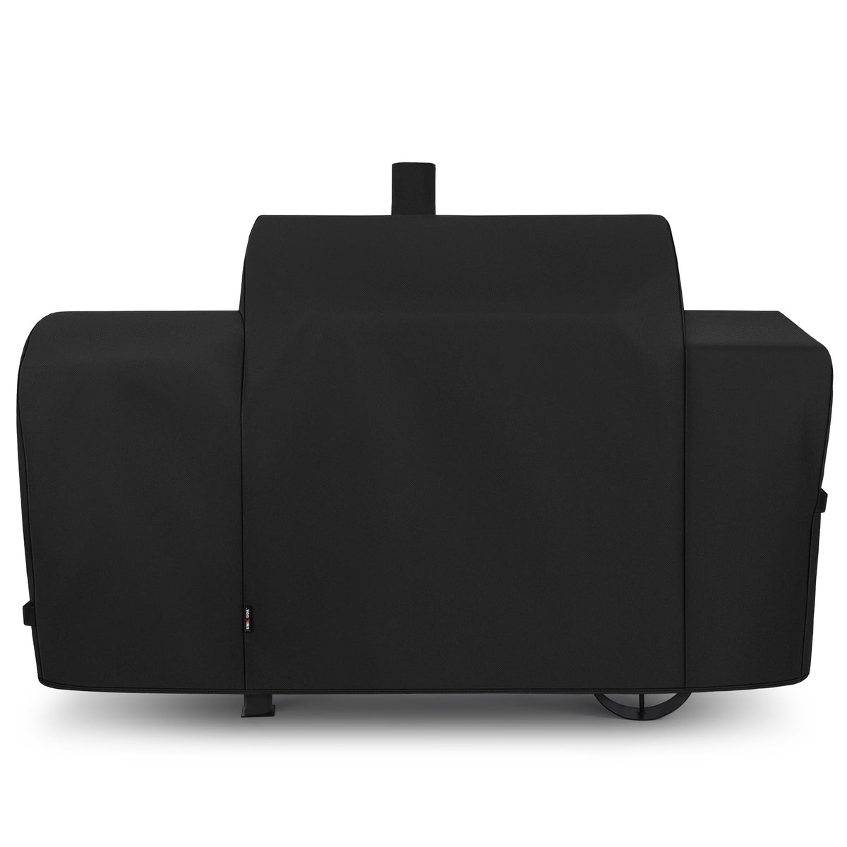 Unicook heavy duty waterproof offset smoker cover in front view protecting the grill