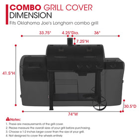 Unicook Longhorn combo grill fit shown in side view for compatibility