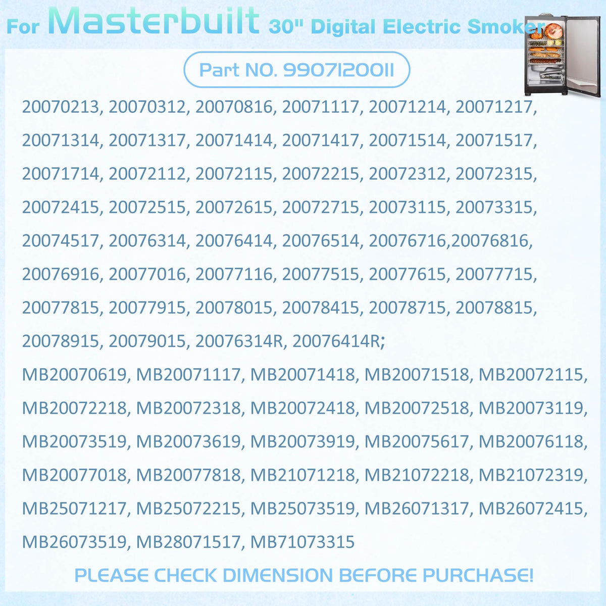 Unidanho 800W element compatible with Masterbuilt MB series for easy replacement