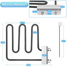 Unidanho heating element kit components ready for retrofit