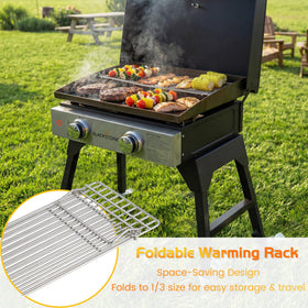 Unidanho collapsible warming rack saves space for camping and RV setups