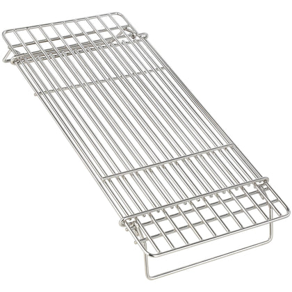 Unidanho grill rack for Blackstone warming grid showing adjustable length for flexible griddle setups