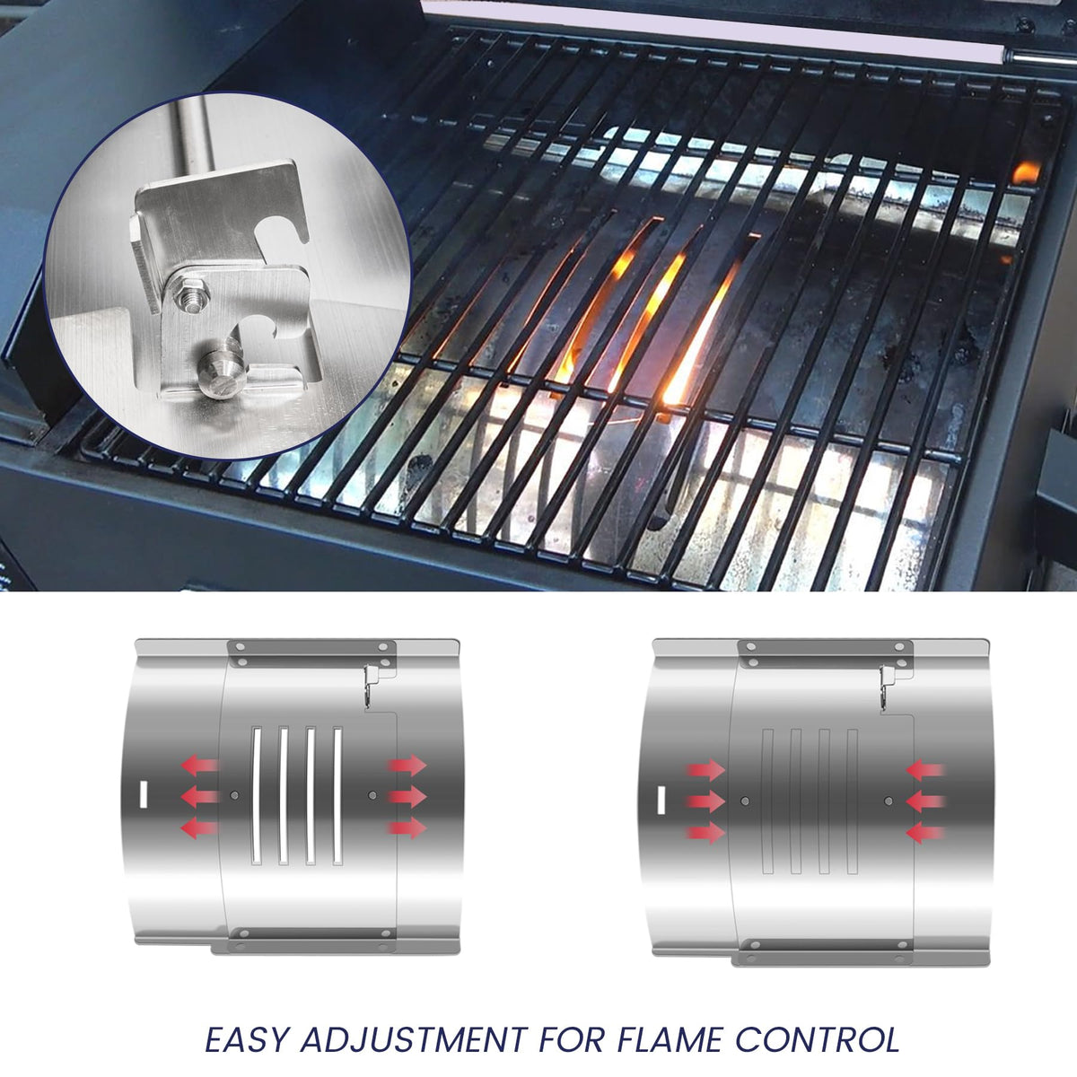 Unidanho replacement heat deflector improves heat distribution across the cooking surface.