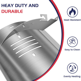 Unidanho flame broiler slide cover reduces hotspots for consistent grilling.