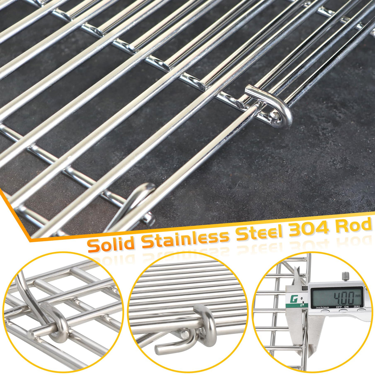 Unidanho stainless steel 304 open-grid promotes quick cleanup after grilling