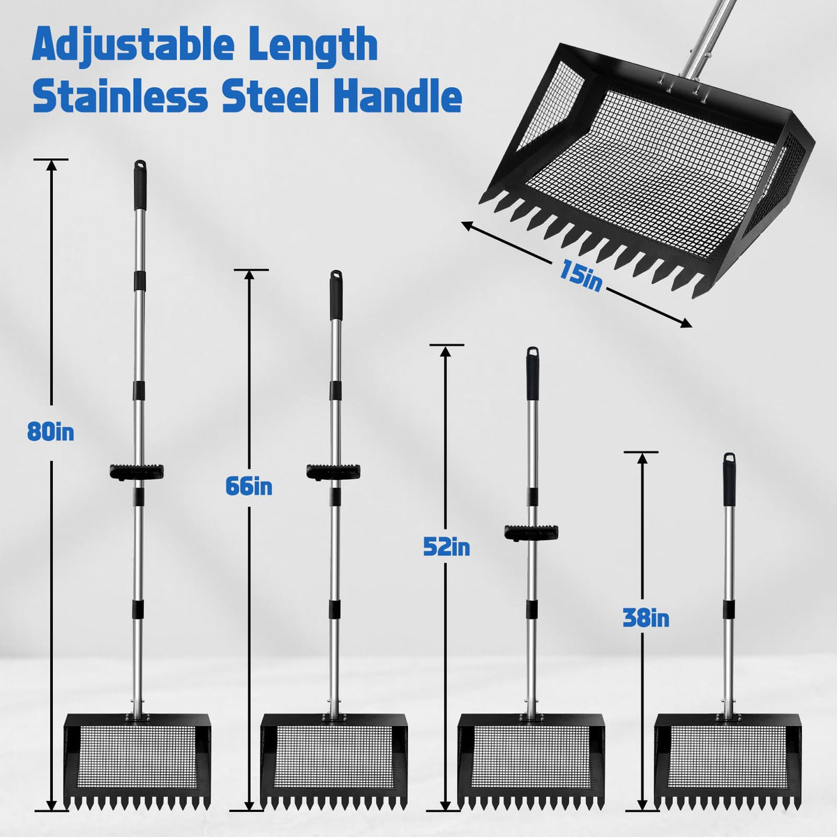 Unidevice extendable handle for adjustable reach and reduced back strain