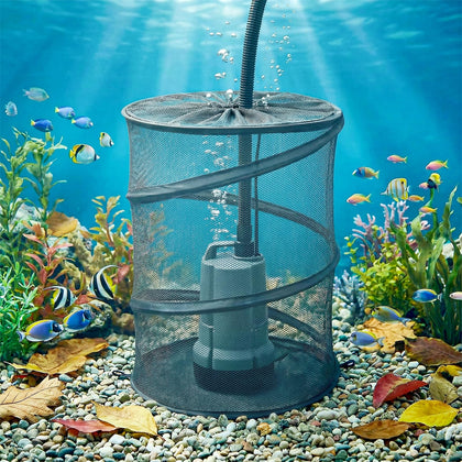 UNIFAMILY 13in pop-up pond filter bag with anti-clog mesh protects pumps.