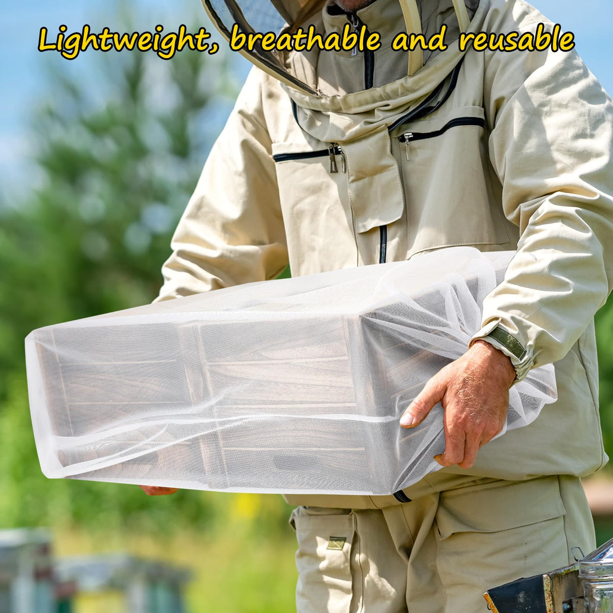 UNIFAMILY 3-pack mesh bags arranged for convenient hive transport