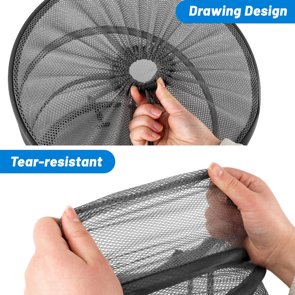 UNIFAMILY cylindrical mesh bag promotes high flow around pumps.