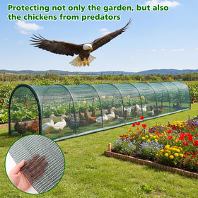 UNIFAMILY chicken tunnel kit with hoops, connectors, nails and net.
