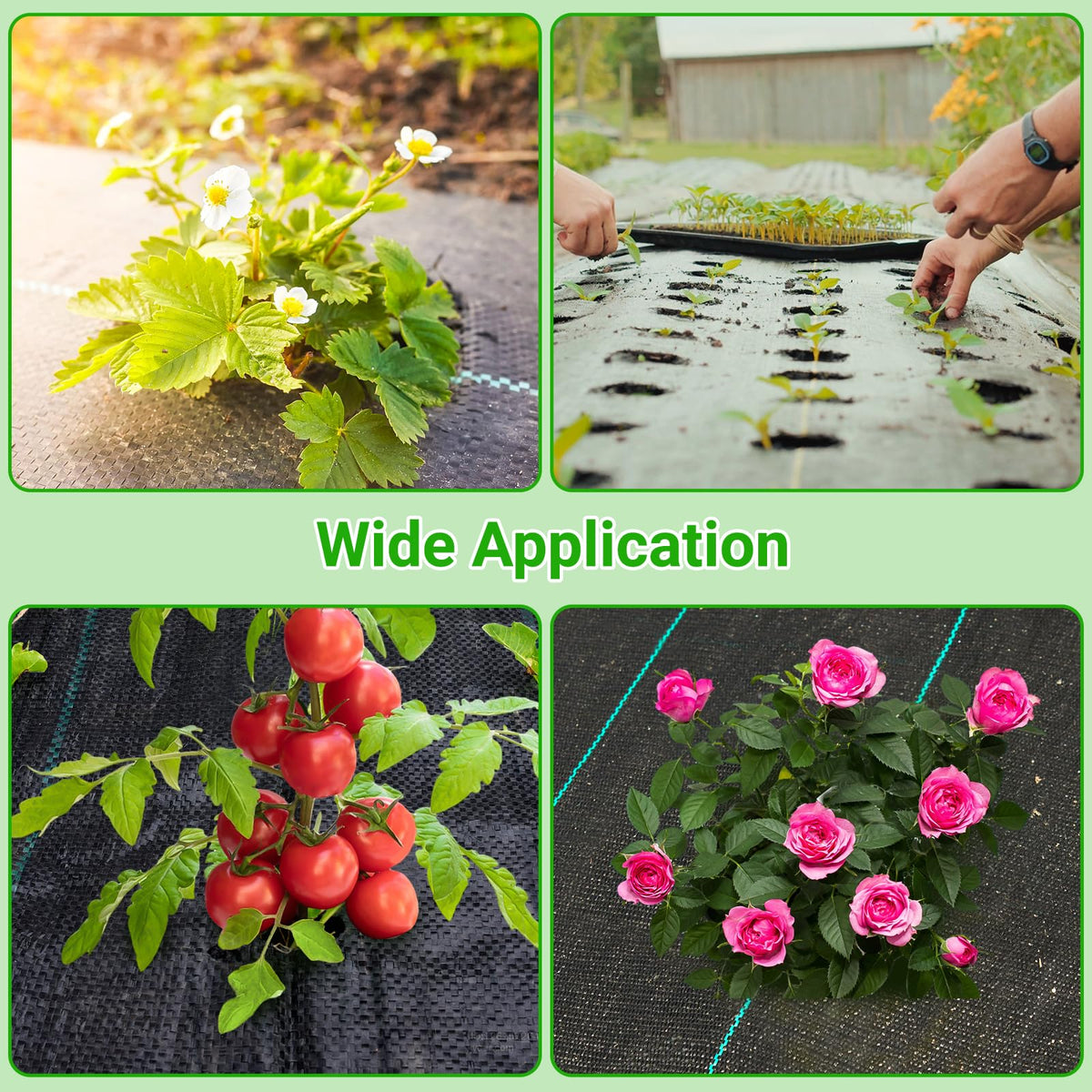 UNIFAMILY ground barrier fabric 4x25ft with nails provides secure weed suppression.