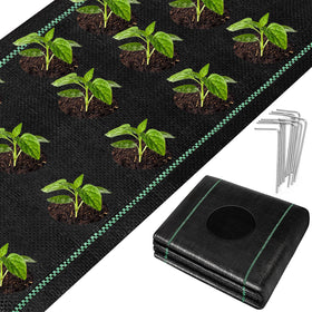UNIFAMILY landscape fabric with breathable holes improves soil airflow and moisture management.