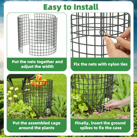 UNIFAMILY plant protector with zip ties and stakes ready for installation