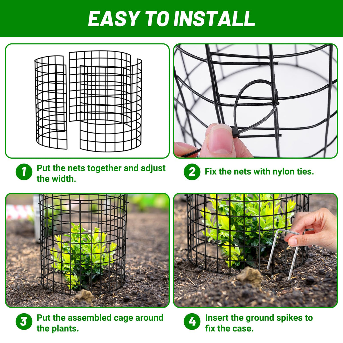 UNIFAMILY garden protection in action around sunflowers and shrubs.