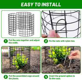 UNIFAMILY garden protection in action around sunflowers and shrubs.