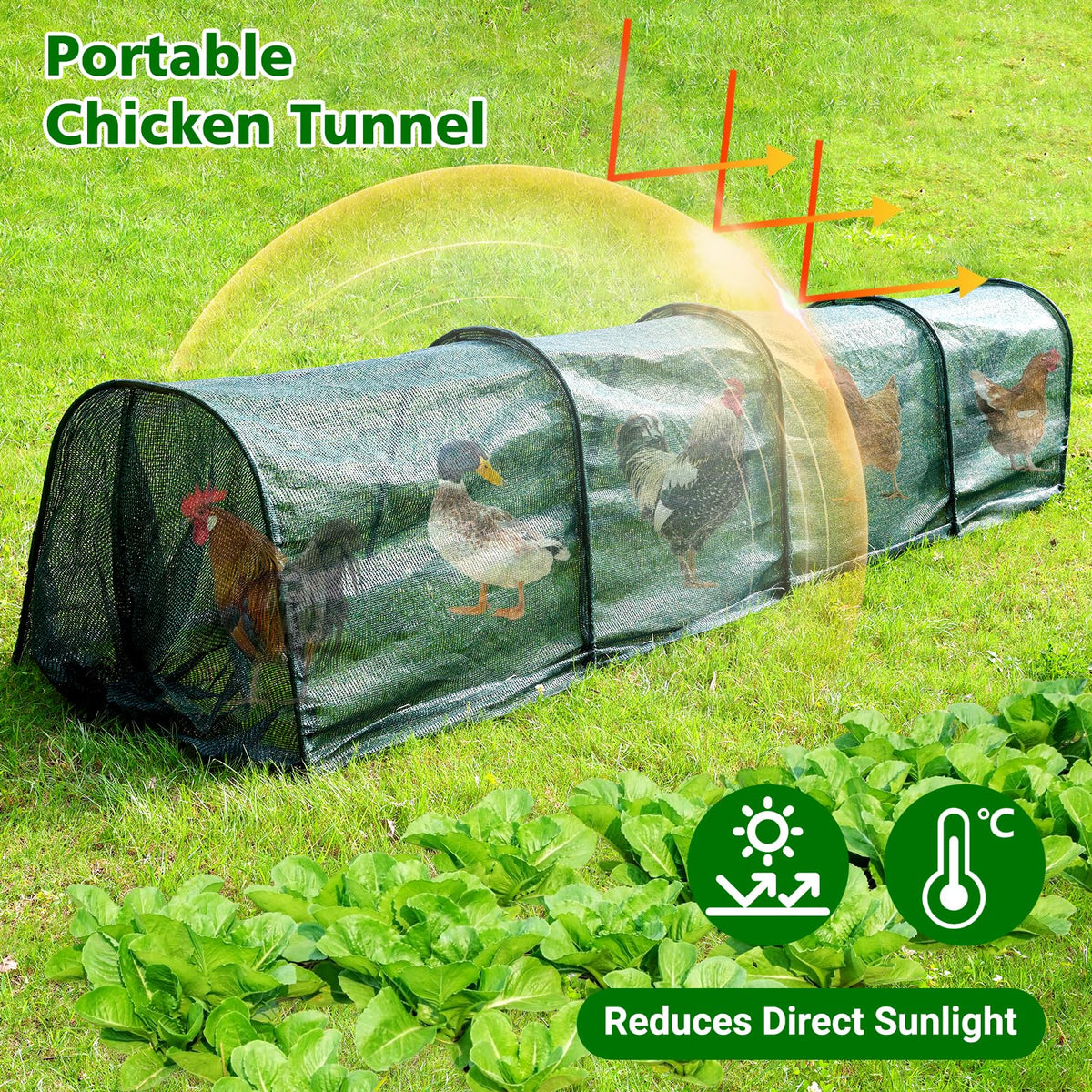 UNIFAMILY Tunnel frame uses plastic-coated steel for sturdy, durable setup.
