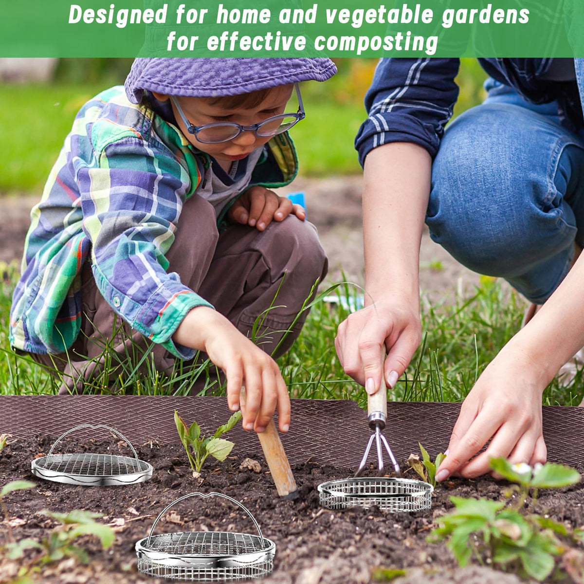 Two-size UNIFAMILY worm bin set fits small and larger gardens.