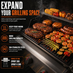 Uniflasy 304 stainless steel construction resists rust for longer grill life.
