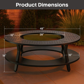 Uniflasy fire pit surround compatible with Bonfire for extended storage