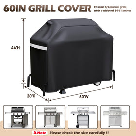 Uniflasy 60-inch grill cover on Nexgrill 720-0888S with straps secured