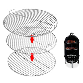 Uniflasy 7436 upper cooking grate close-up; durable plated steel for easy cleaning.