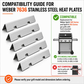 Uniflasy 7736 heat plates — rust-resistant stainless finish for outdoor grilling