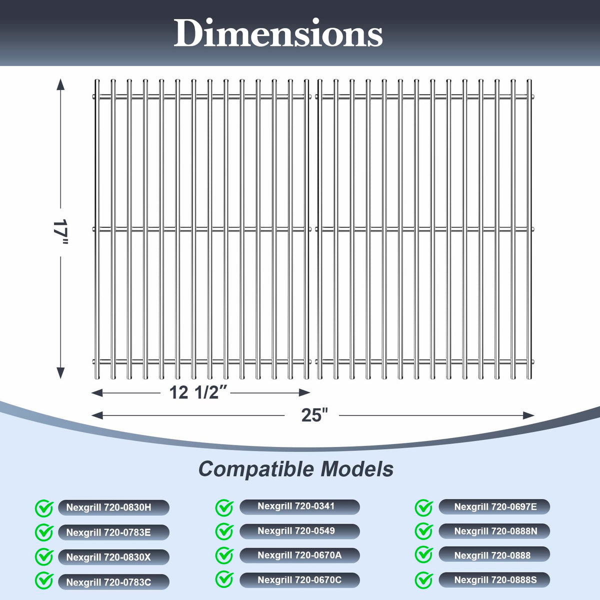 Uniflasy 7mm solid rods offer sturdy heat distribution for grates.