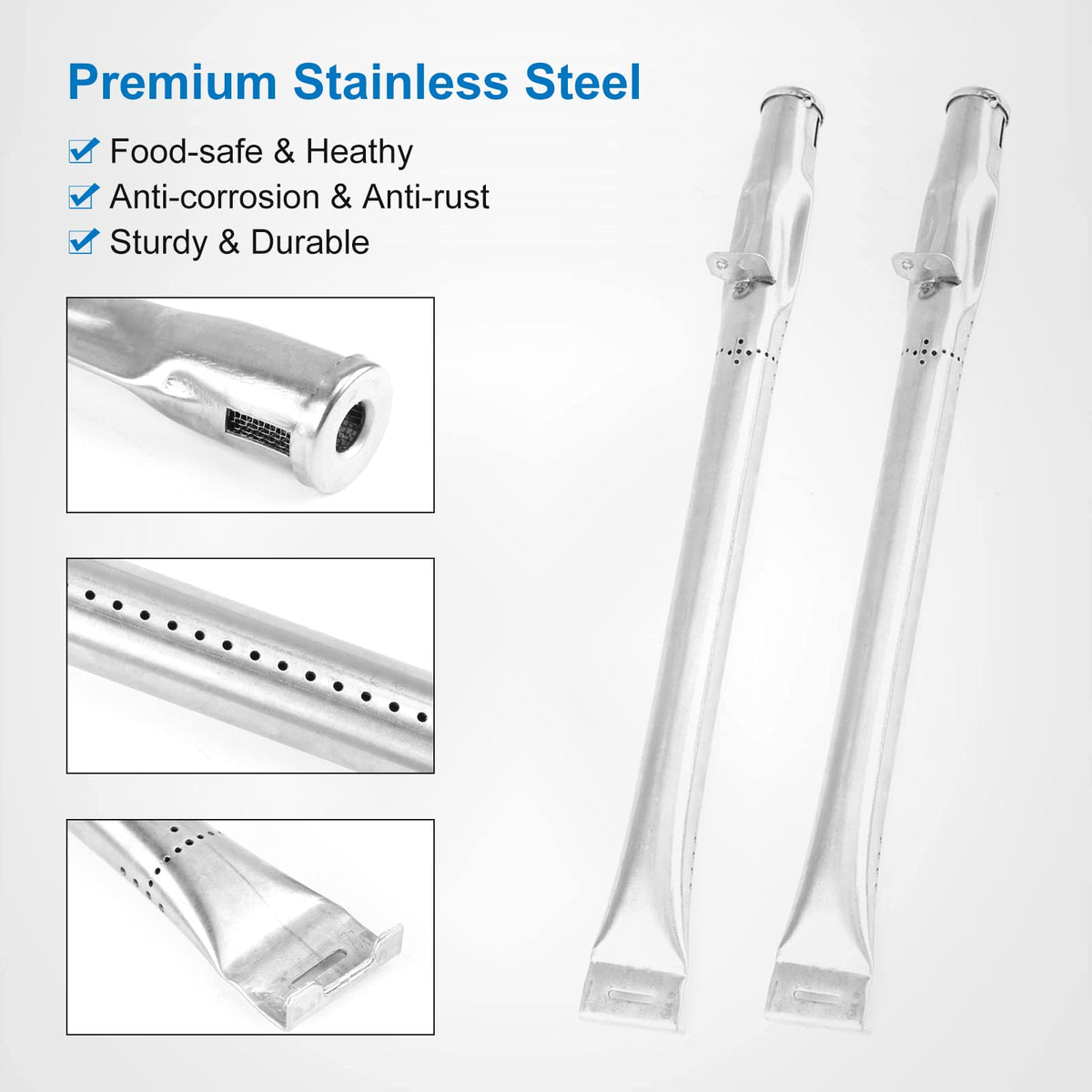 Uniflasy replacement burner delivers consistent gas flow for even cooking.