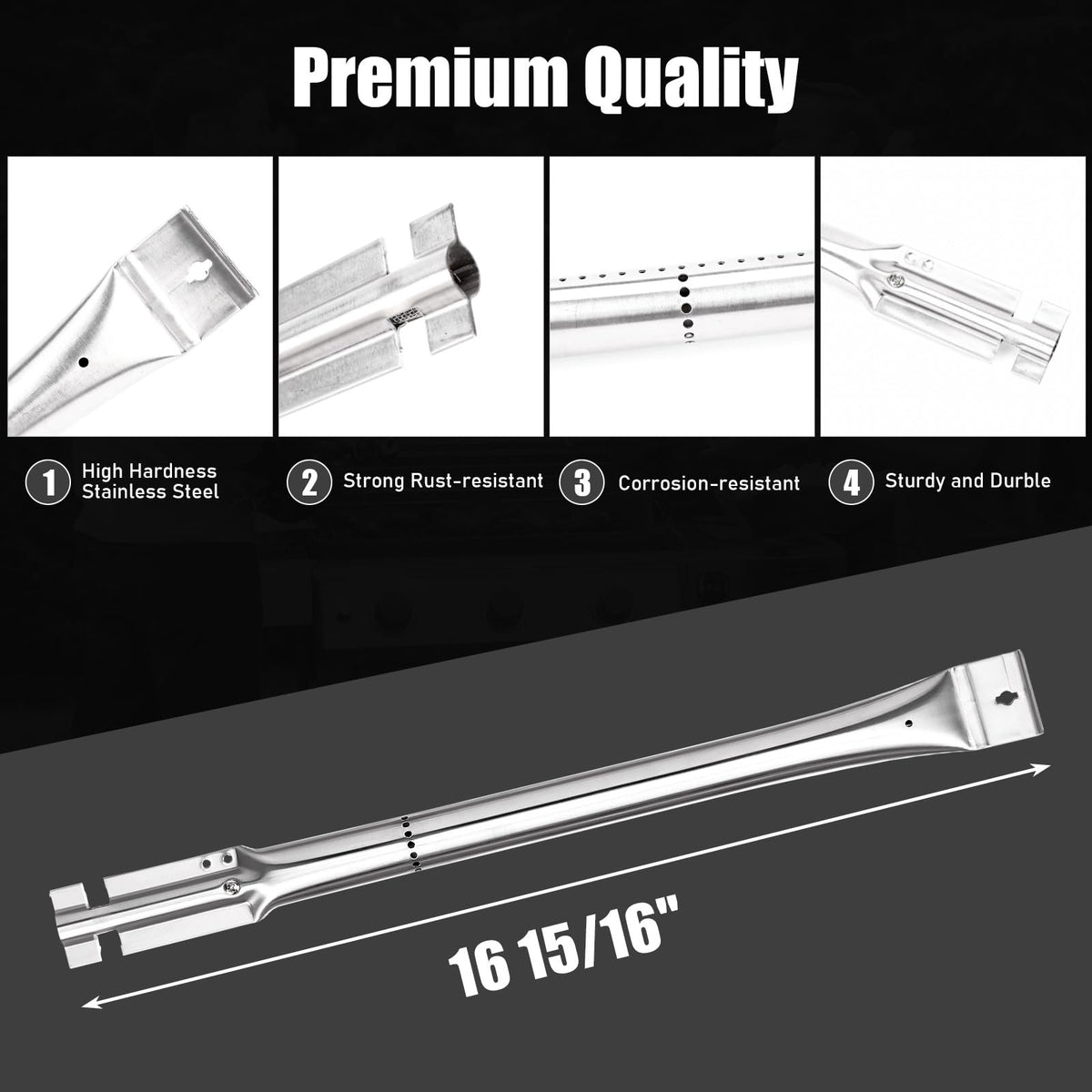 Uniflasy burner set for KitchenAid 4-burner grills for even heat distribution