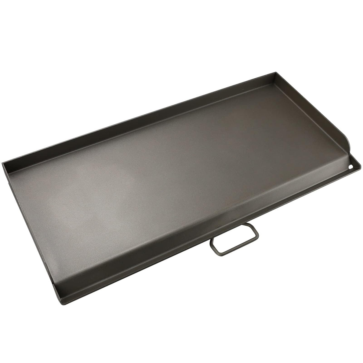 Uniflasy cast iron griddle 16in front view for Camp Chef stove with even heat.