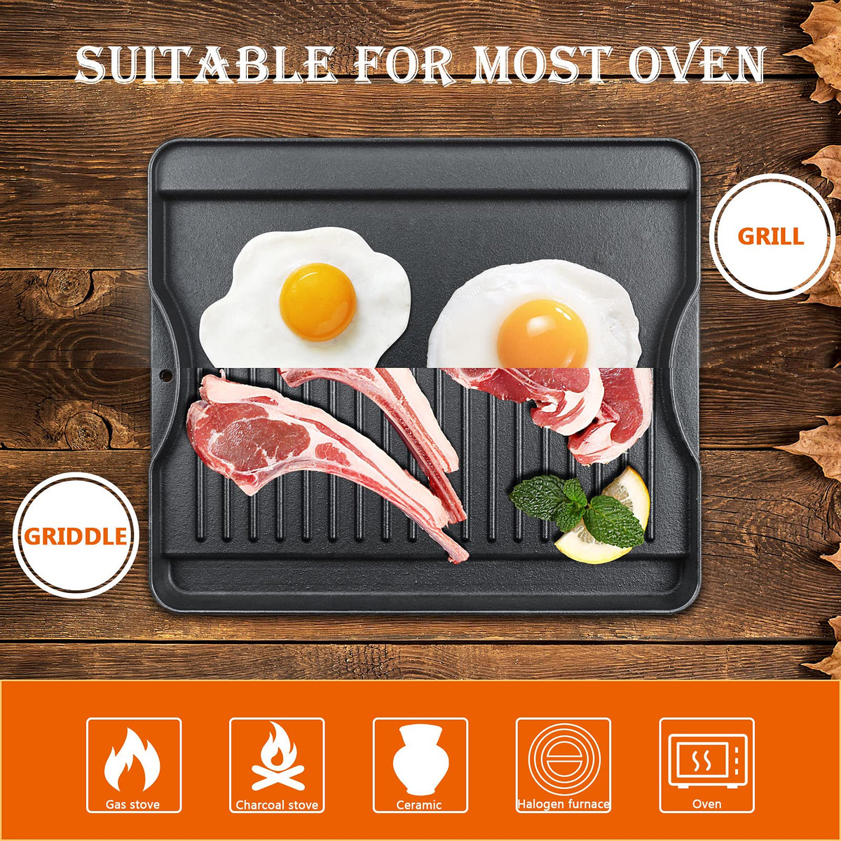 Uniflasy cast iron griddle ideal for compatibility with other stoves