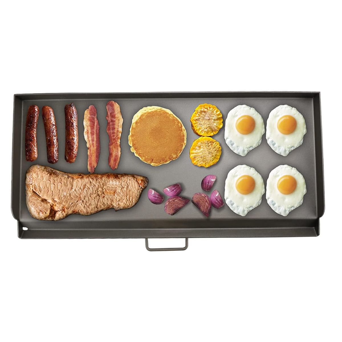 Uniflasy cast iron griddle fits Camp Chef stoves, including 3-burner models.