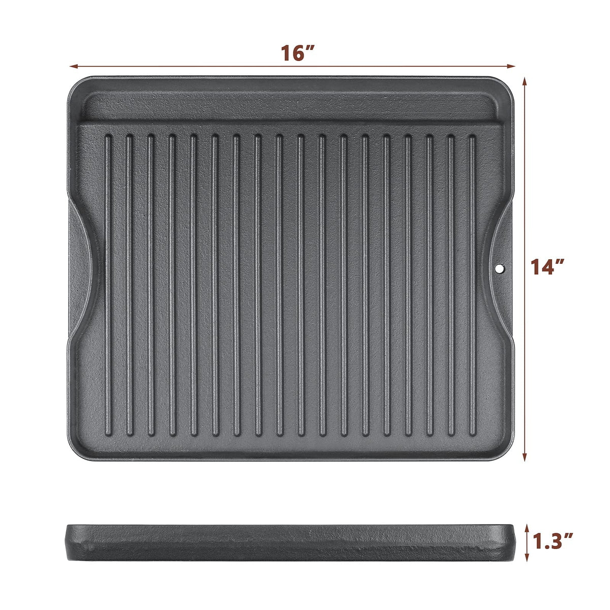 Uniflasy cast iron griddle flat face ideal for eggs pancakes and tofu
