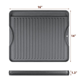 Uniflasy cast iron griddle flat face ideal for eggs pancakes and tofu