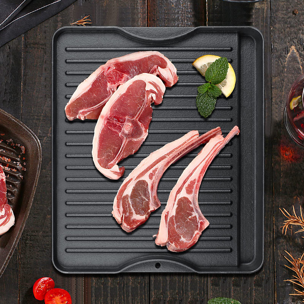 Uniflasy cast iron griddle pre-seasoned and ready to cook