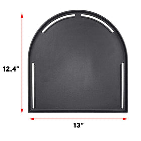 Uniflasy cast-iron griddle surface provides 142 sq in of cooking space for burgers and veggies