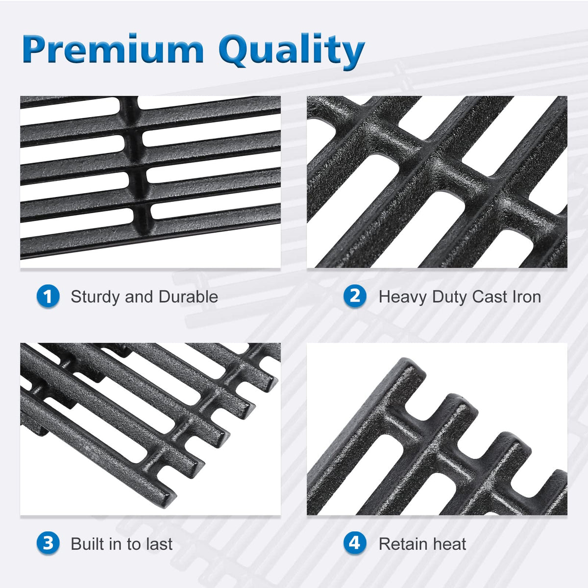 Durable replacement parts for Char-Broil and Tru-Infrared grills.
