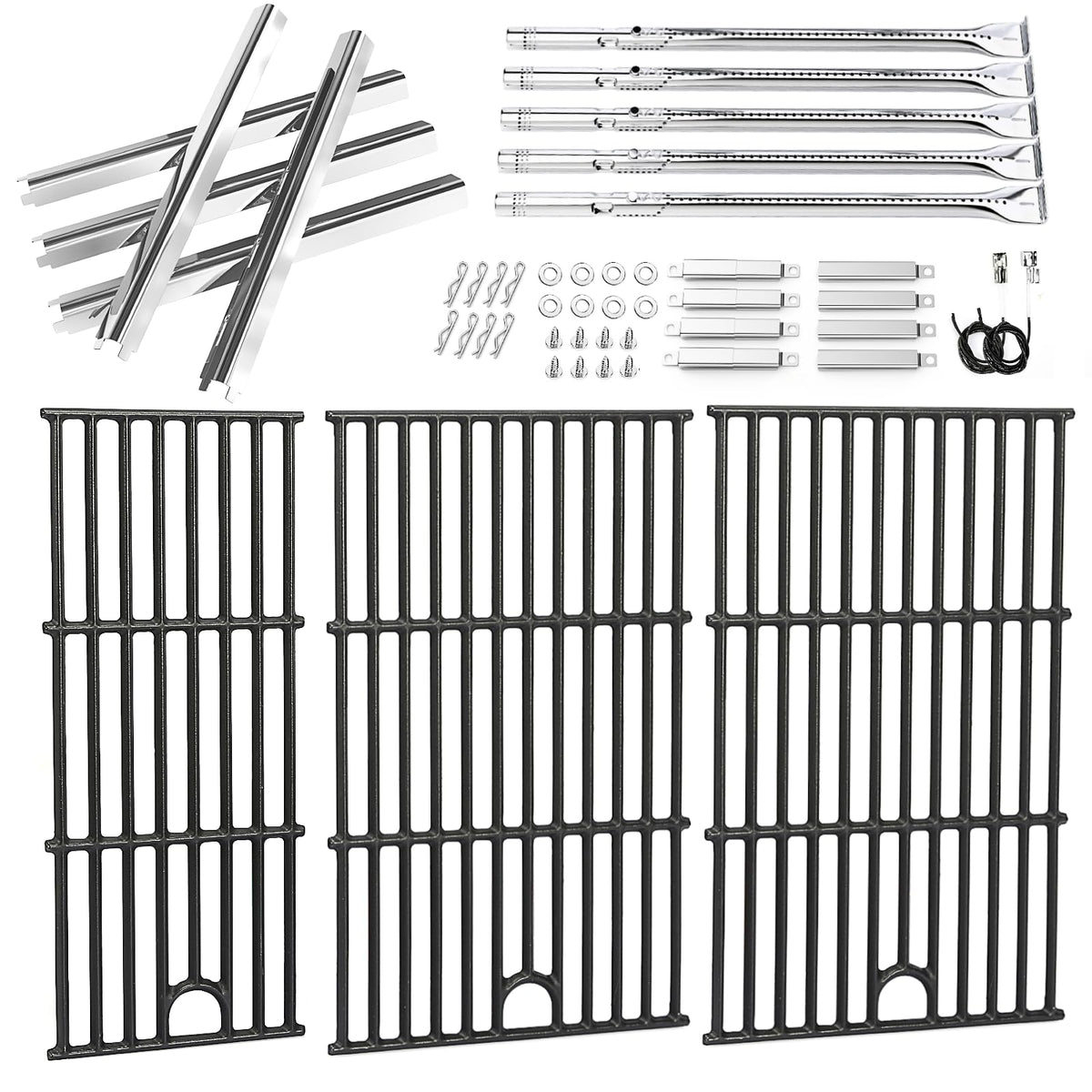 Uniflasy cast iron grates on Charbroil Performance 5 Burner deliver even heat and crisp sear