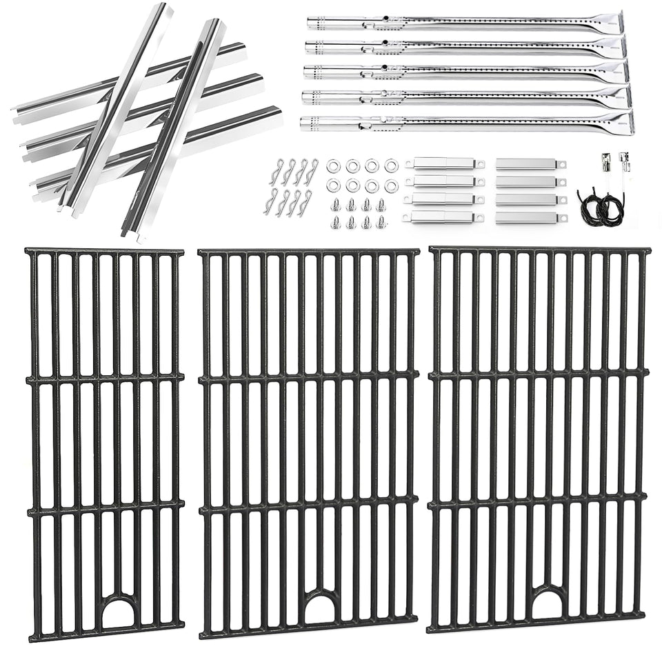 Uniflasy cast iron grates on Charbroil Performance 5 Burner deliver even heat and crisp sear