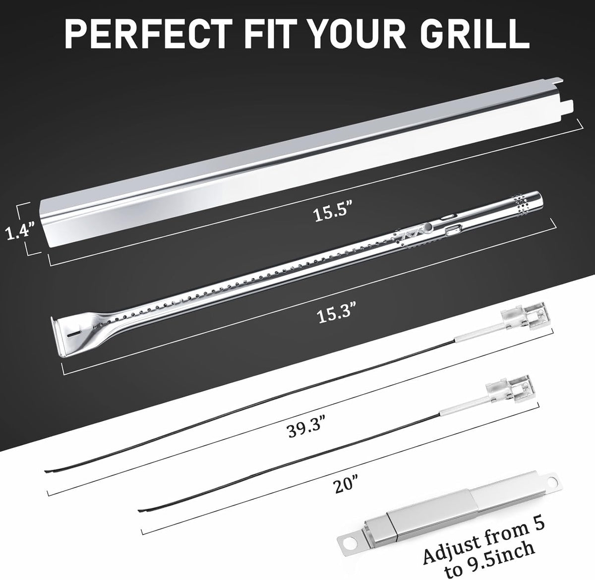 Uniflasy stainless steel burners on Charbroil Performance 5 Burner provide steady flame