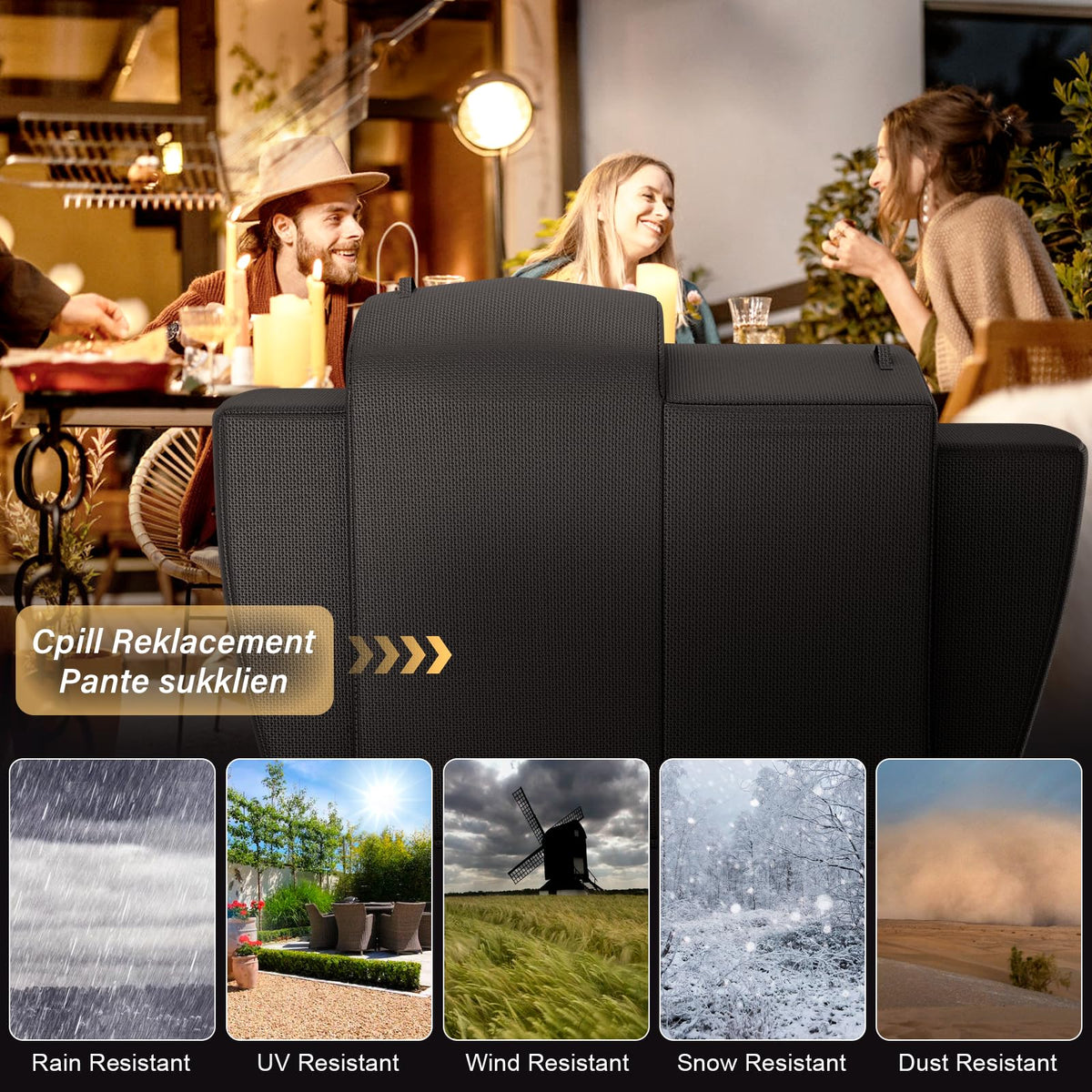 Uniflasy Onyx Edition full-length fit protects entire PB1020 grill.