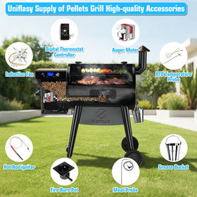 Uniflasy compatibility guide image shows broad grill model support for Traeger Pit Boss Camp Chef.