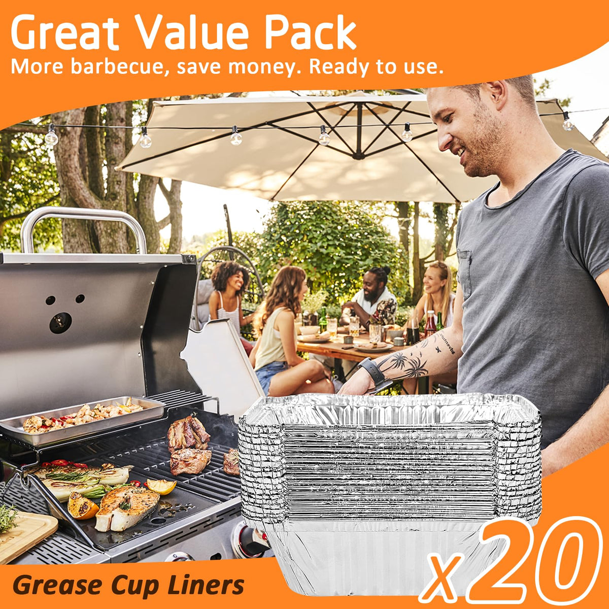 Uniflasy disposable foil pan for versatile grilling and storage